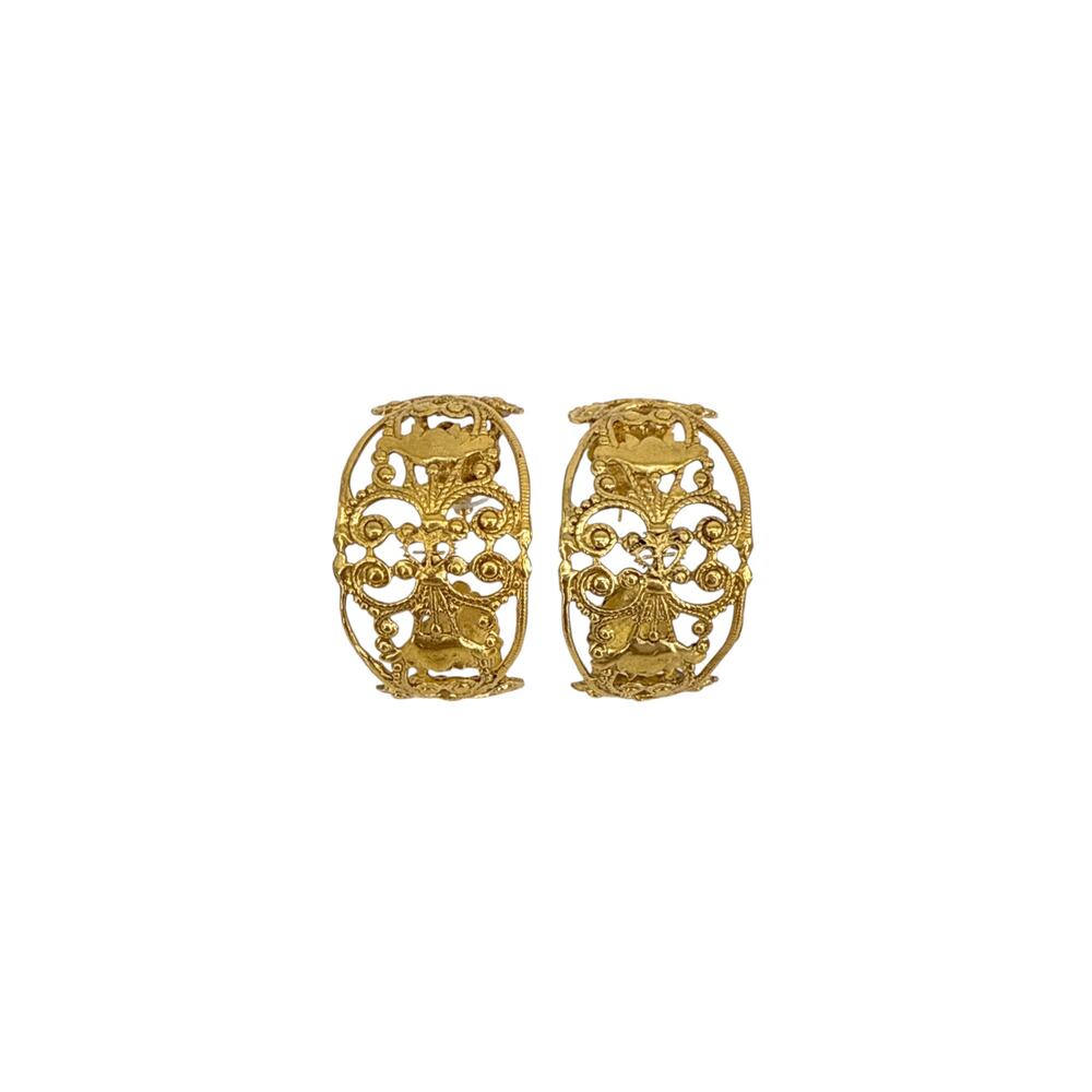 VIRGINS SAINTS & ANGELS VSA Antigua Wide Hoop Post Earrings in Gold